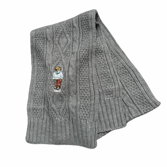 Polo Ralph Lauren Unisex Pony Cashmere Cable Knit Scarf and Beanie Gift Set NEW - Picture 7 of 8